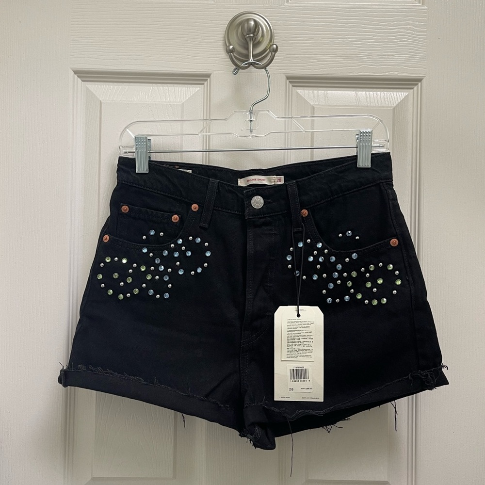 Levi’s Rhinestone Black Denim Short